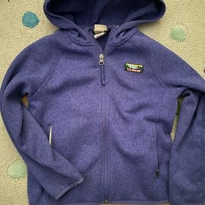 L.L. Bean Bean’s Sweater Fleece Hooded Little Kids’ Large 6X-7, Bright Sapphire